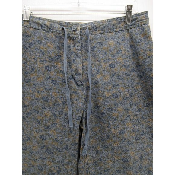 Eddie Bauer Pants 10 Cropped Floral Outdoor Breathable Preppy Drawstring - Picture 2 of 11